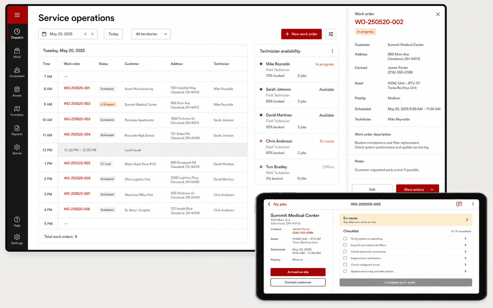 Service Operations System interface demonstration
